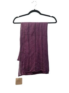 Gray Market Indian Purple Hand Dyed Block Print  100% Cotton Voile Scarf